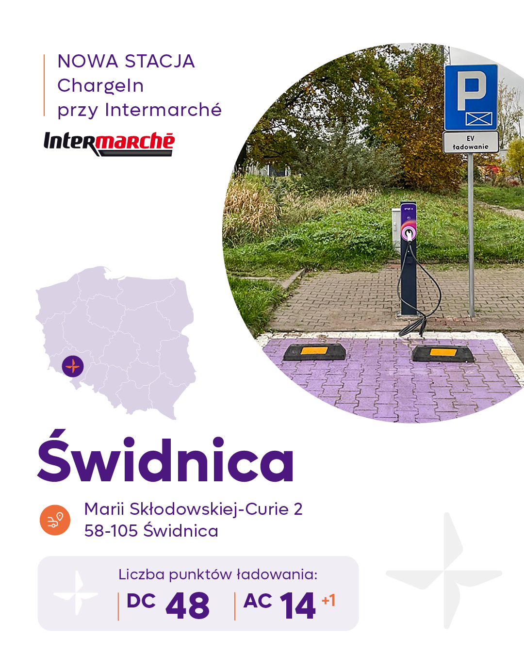 ChargeIn dynamicznie rozwija sieć stacji ładowania. Kolejna stacja EV powstała w Świdnicy.