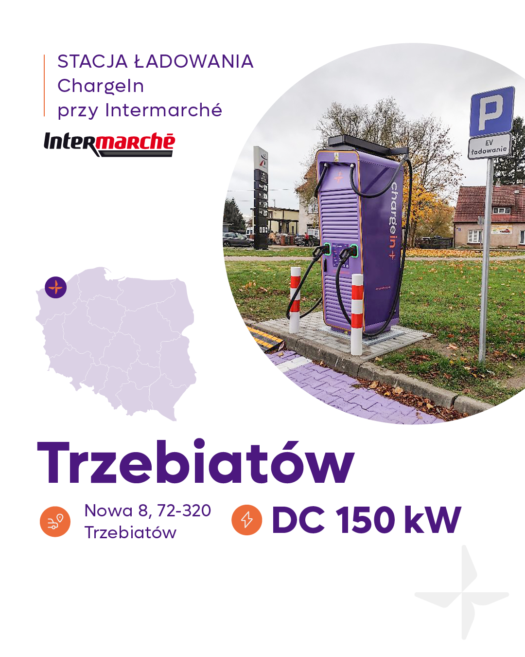 Nowa stacja ładowania w Trzebiatowie (województwo zachodniopomorskie)